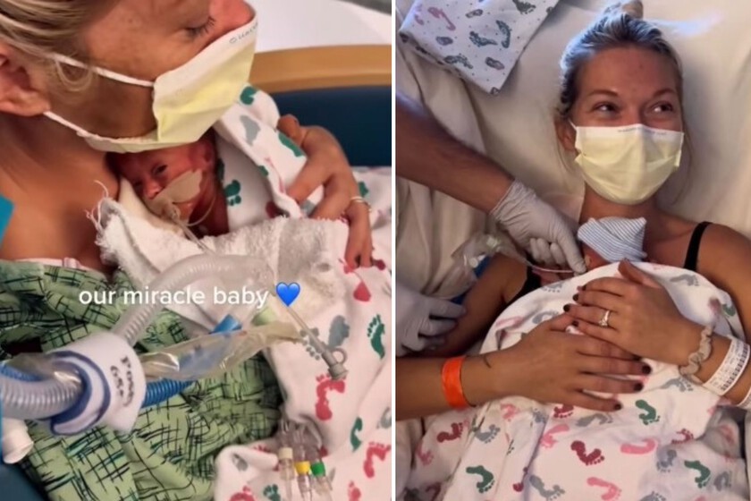 El emotivo momento en que una madre de gemelos prematuros nacidos con 23 semanas los abraza por primera vez bebesymas.com/p/158984