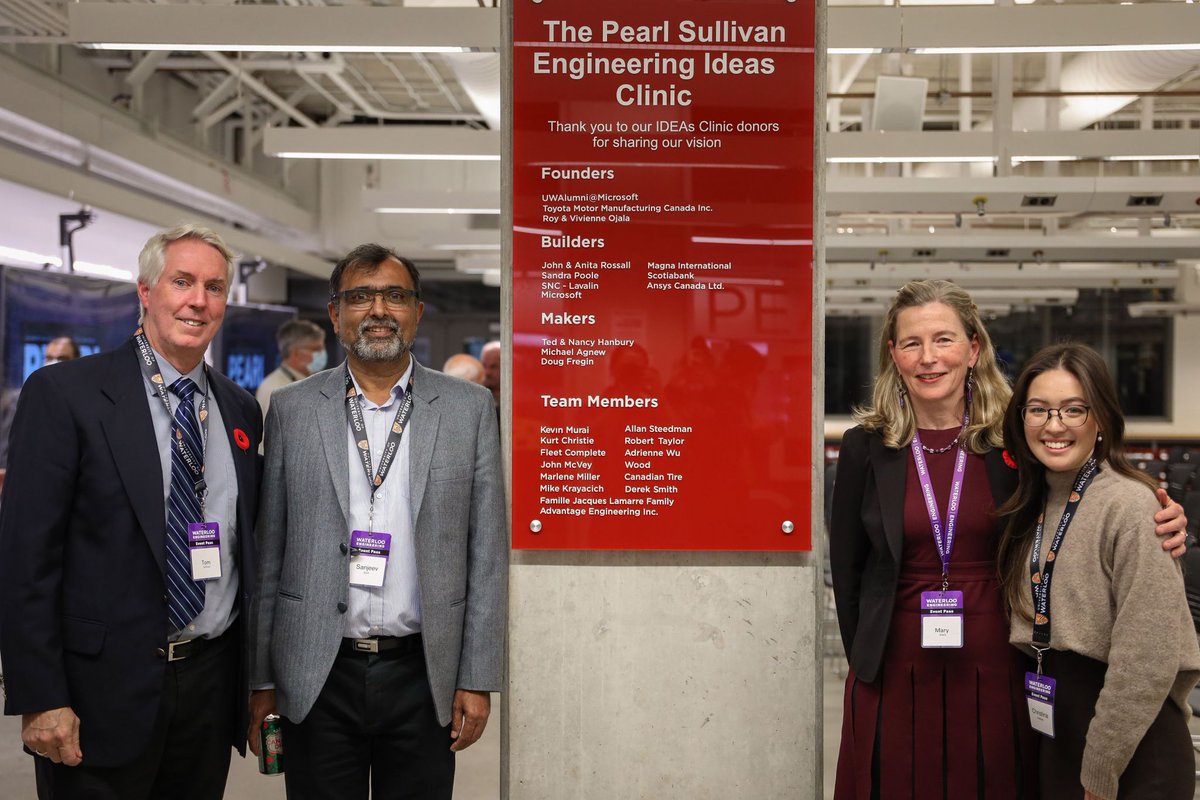 In honour of late Dean Emeritus Pearl Sullivan's legacy, the Faculty of Engineering unveiled a new name for our popular Engineering IDEAs Clinic - it has officially been named the Pearl Sullivan Engineering IDEAs Clinic!