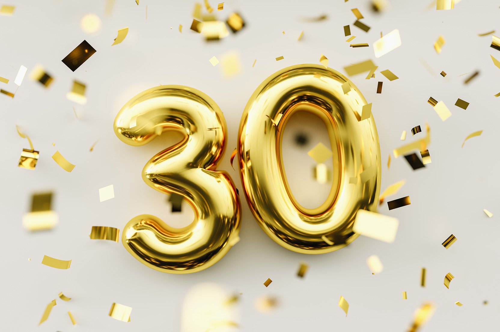 Фон золото 30 юбилеем