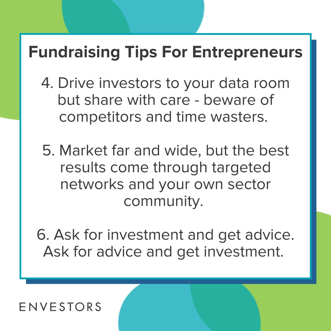Being a entrepreneur can be daunting; here are more of Envestors' tips for fundraising. 💵

Learn more on our resources page: ow.ly/lpC650Llcar 

#envestors #angelinvesting #investing #startup