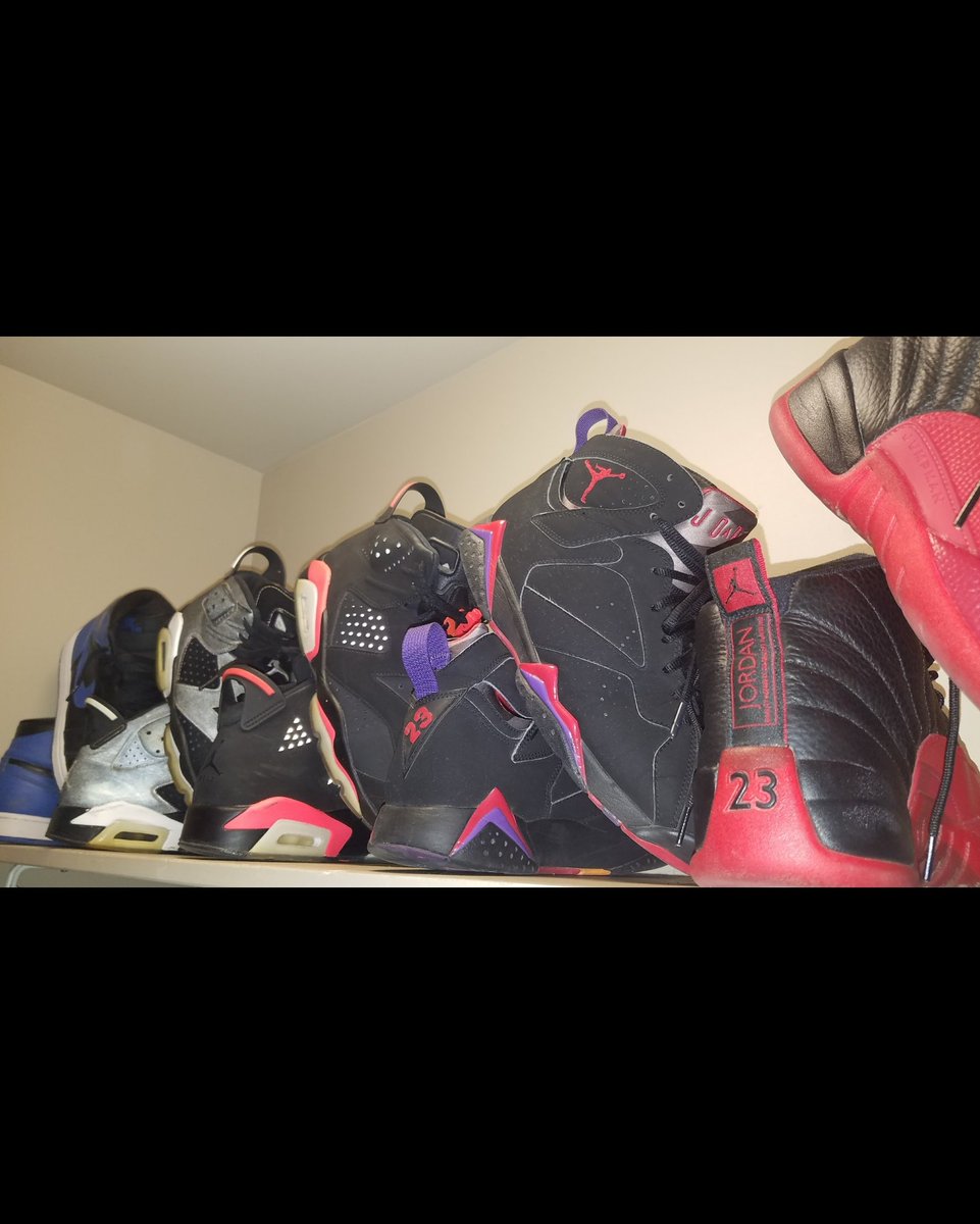 vic_808's tweet photo. @atmos_usa Jordan 7 Raptor. That's the shoe that peaked my interest in Jordan's. In 2013 I went online and got an "authentic" pair for 90 bucks, it was a knock off. I was devastated but wanted the real pair. Some guy was selling them for $210 resell. What a time! #atmoscollectorsclub us 9 https://t.co/UkIGQGmWQv
