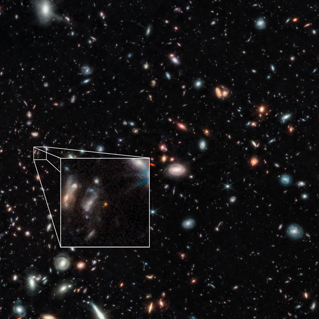 NASAWebb's tweet image. &quot;This is a whole new chapter in astronomy.&quot;

Webb researchers found 2 early galaxies, one of which may contain the most distant starlight ever seen. These 2 unexpectedly bright galaxies could fundamentally alter what we know about the very first stars: go.nasa.gov/3XdhoDa