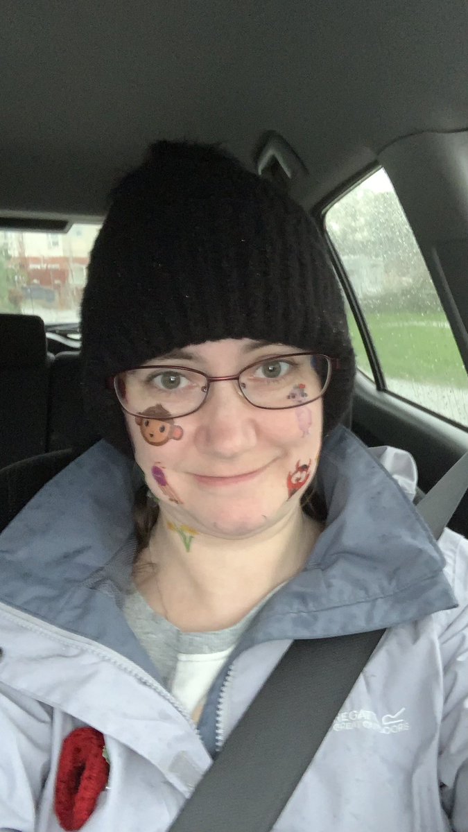 LionessMamaJo's tweet photo. School pick up time with a face full of tattoos for my birthday #HappyBirthday #schoolpickup #embarrassingmum https://t.co/O2fUxGgMfP