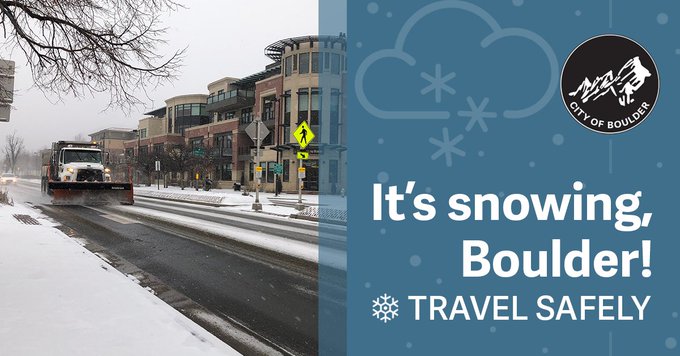 We're on it! #Boulder snow crews are out and about this morning. Take extra care while traveling and give snow crews plenty of room. ❄️ow.ly/YWh650LH0Qc