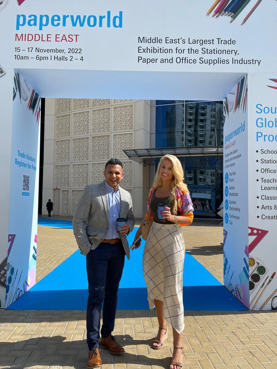 PGpaperLtd's tweet photo. Both Charles and Amanda from our Business Development team were delighted to make the return to Paperworld Middle East 2022.
The team were eager to meet up with customers and suppliers, both old and new, to discuss new business opportunities.
#paperworld #relationshipbuilding https://t.co/WXAdQNl2XB