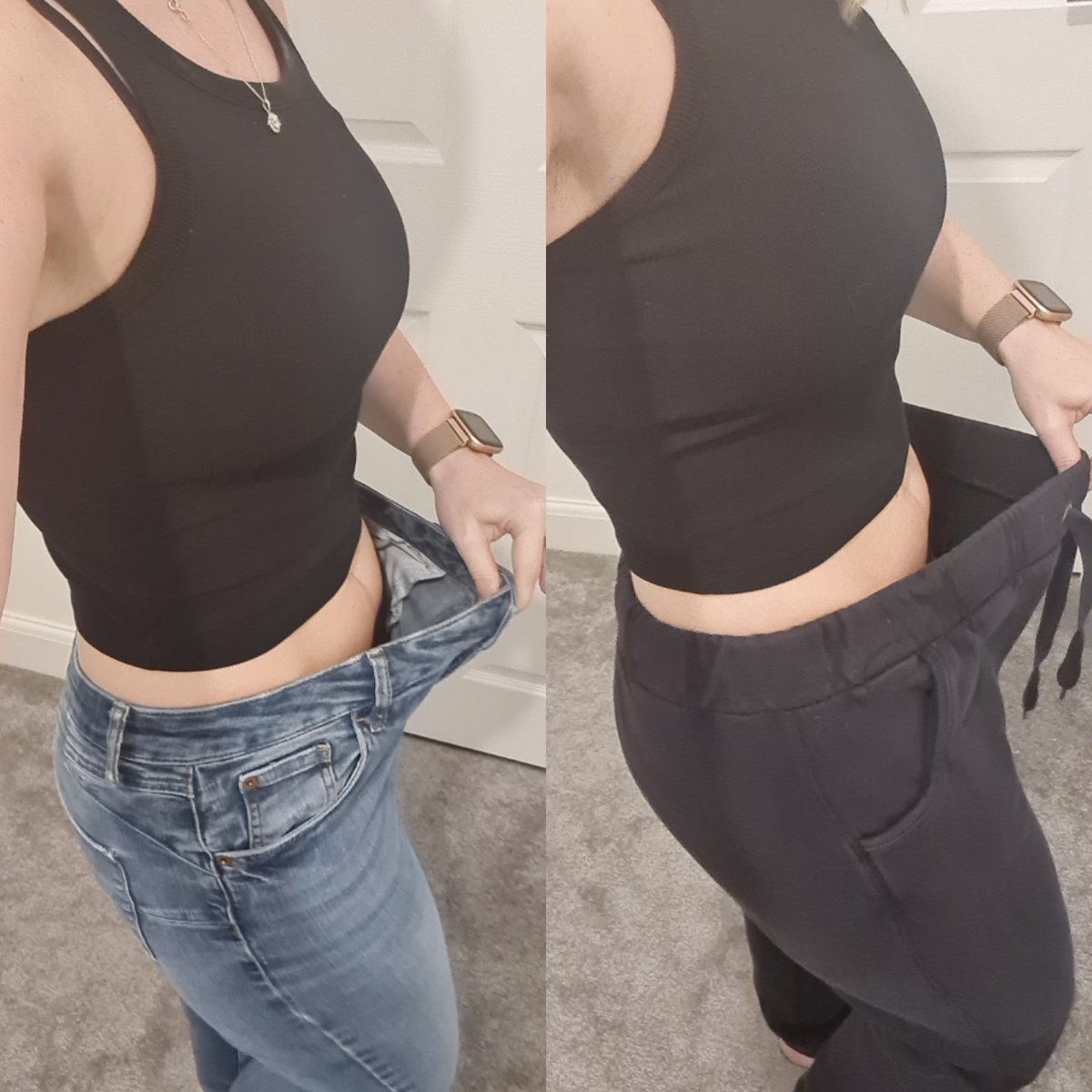 vikijames's tweet image. Waistband Wednesday challenge! How 2 old pairs of pants fit now @official_F4T