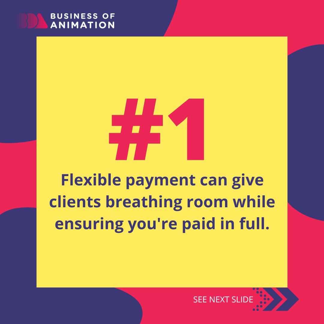 animationbiz's tweet image. 💸 Start in the middle ground. Having flexible payment terms could give your client flexibility and breathing room while still getting you paid in full (ex: subscription plans or retainer-based pricing).

#AnimationClients #AnimatorSales #AnimationProject