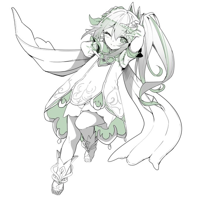 イラスト練習 『原神』ナヒーダ
・子供体型難しい。まだ等身高い気がする
・以前より体が安定したからか、服も体形に合ってきたかも 