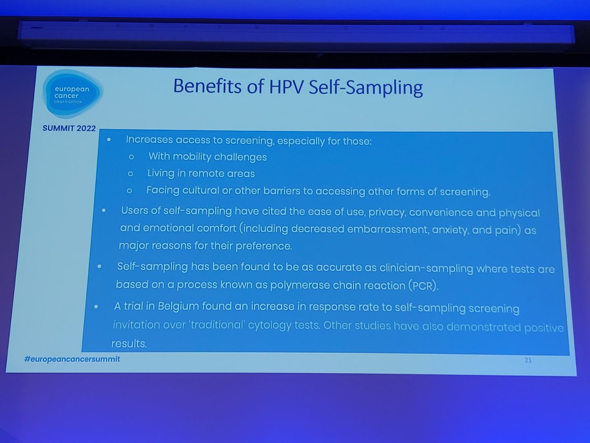 DebFumagalli's tweet image. Daisy Le from @gwNURSING talks about the importance and benefits of #HPV #SelfSampling for the screening of #CervicalCancer.  #europeancancersummit