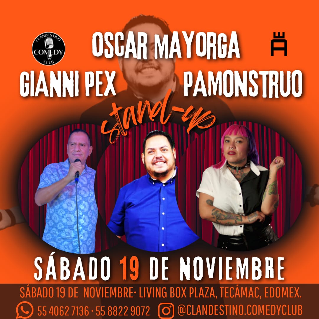 ComediaTropMX's tweet image. @odmayorga , @Gianni_Pex y @pamonstruo los esperan este sábado en #ClandestinoComedyClub para que pasen una noche de comedia increíble. 

Compren sus boletucos aquí: 
goliiive.com/p/AcX29Qj/ABy6…