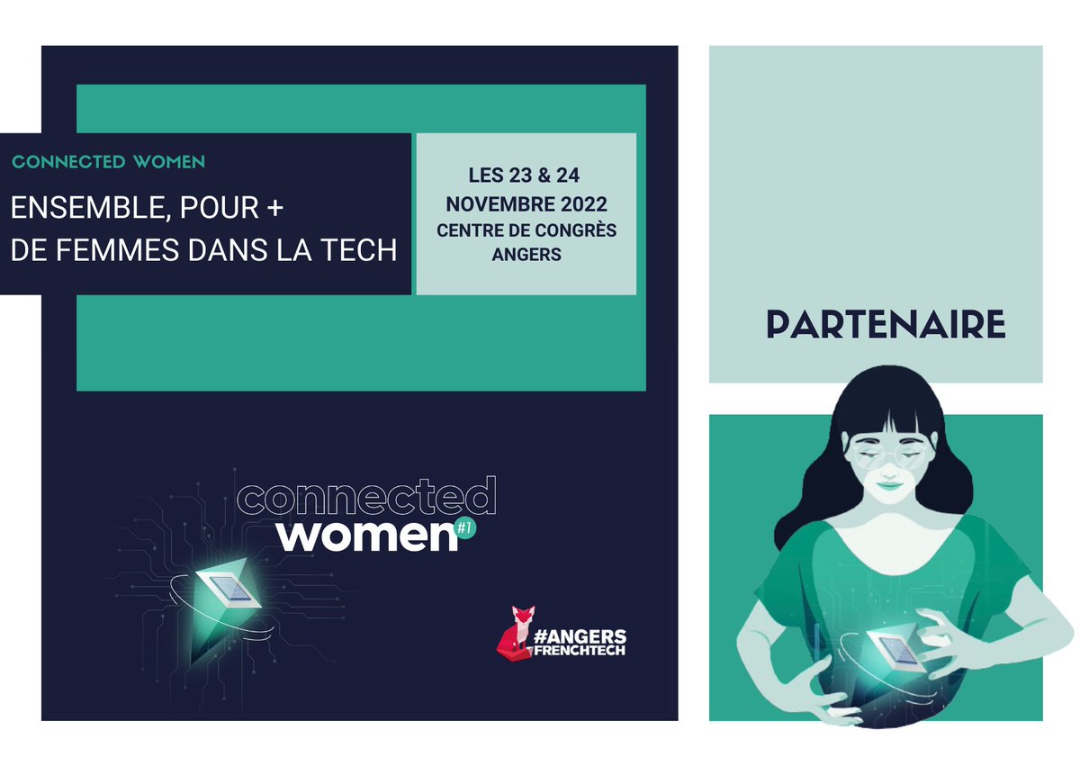 👩‍🎤 Plus que quelques jours avant l'évènement qui replace les femmes au coeur de la tech : le forum connected women par <a href="/AngersTech/">La French Tech Angers</a>, les 23 et 24 novembre prochains !

Tables rondes, rencontres avec des entreprises engagées ... inscriptions ici 👇connectedwomen.tech

#CWomen22
