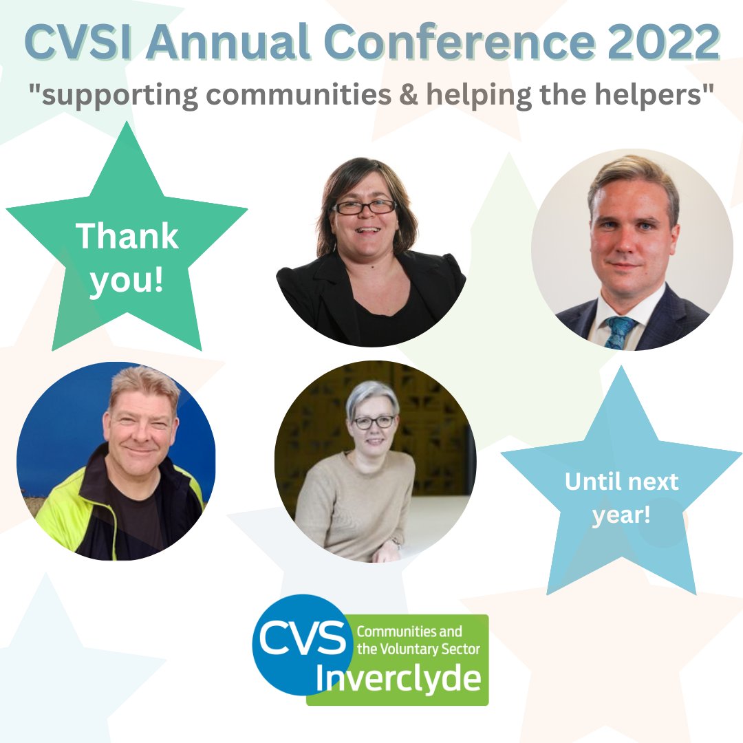 That’s a wrap! 🙌

Thank you to all speakers – you were incredible and made our conference a huge success!

And of course thank you to our attendees for joining us. Our third sector is innovative and resilient, but we must look for ways to help the helpers!

#CVSIconference22