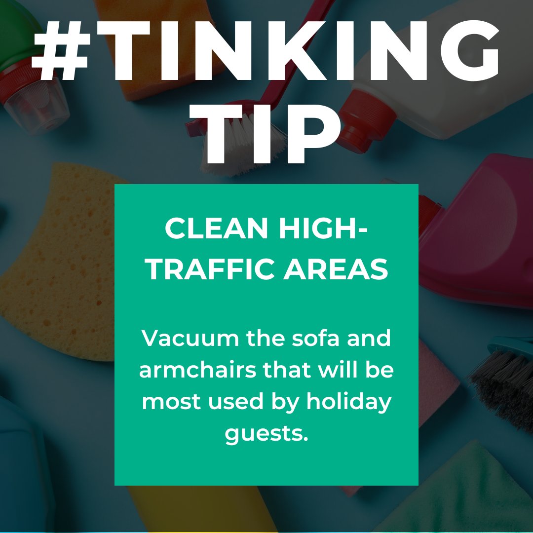 tinkingshop's tweet photo. Vacuum the sofa and armchairs that will be most used by holiday guests. Or take a day to wash the slipcovers. π§ΉποΈ
#tinkingshop
#tinkingtip
#cleaningtips
#holidaycleaning https://t.co/e7bVsEaXZ5