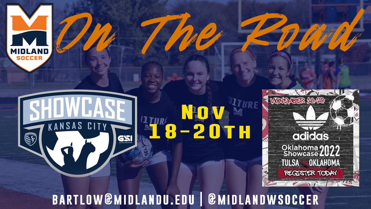 MidlandWSoccer's tweet photo. KC and Tulsa!!! MUWS is on the road this weekend looking for #futurewarriors ! Send us your schedules and be on the lookout! #family #cu1ture #adidasOKShowcase22 #showcasekc https://t.co/SsM1zbGSlx