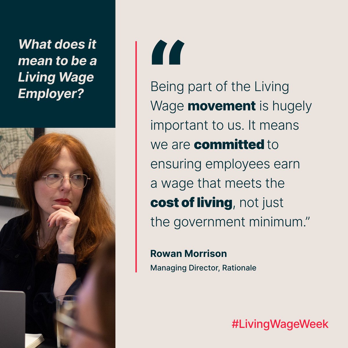 brandrationale's tweet photo. We're proud to be celebrating #LivingWageWeek 🎉

It’s never been more important to earn a REAL living wage than during the #costoflivingcrisis. 

But what does it really mean for us to be a @LivingWageUK employer? Find out from Rowan, our Managing Director 🗣️
 
#LivingWageWeek https://t.co/EDb8OZZXXP