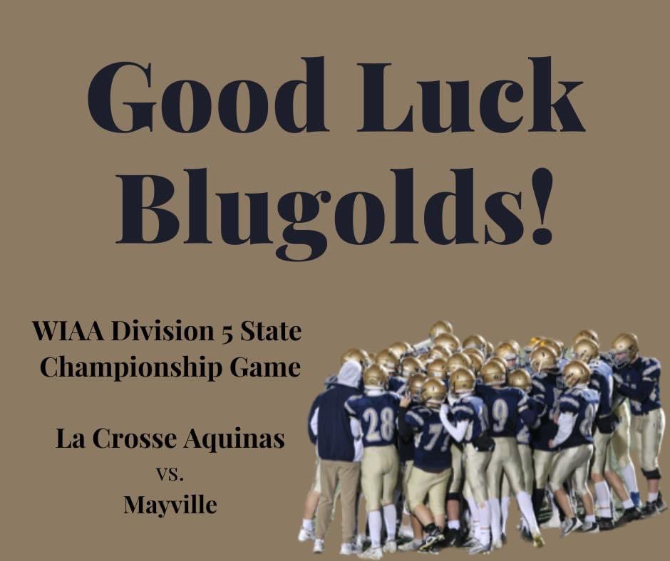 AquinasBlugolds's tweet image. Today’s the Day! Camp Randall. 4pm. It’s a great day to be a Blugold!