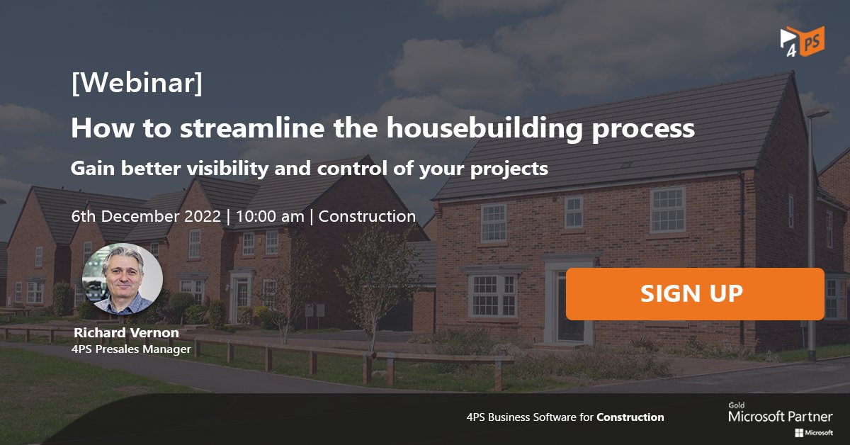 📢 New Webinar 📢 Join our webinar on 6th December 2022 and discover how you can streamline the housebuilding process and gain better visibility and control of your projects. Sign up here 👇👇👇

4ps.co.uk/form-webinar-h…

#housebuilding #webinar #erp #4PS