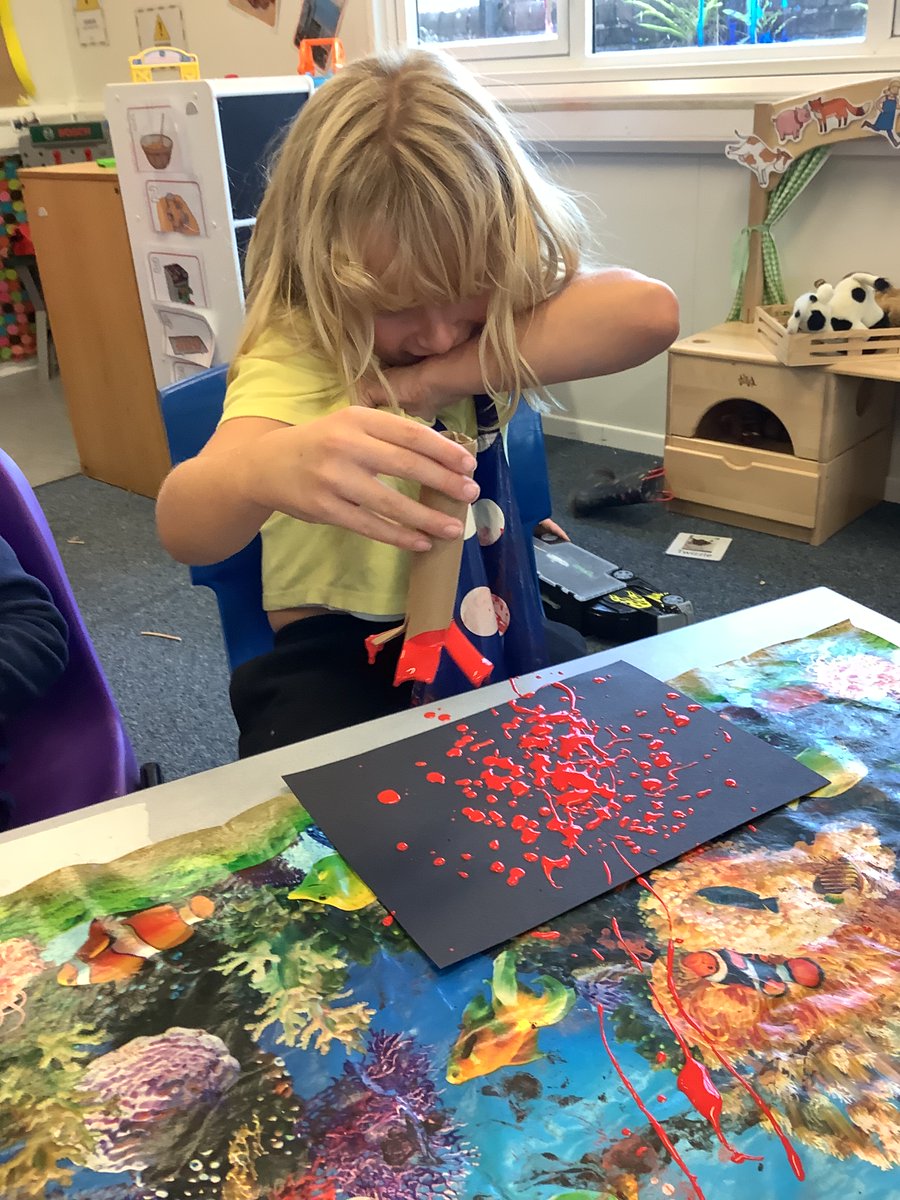 Earlier this month, we had Polish Day in school. In Swallows, they  dressed in red and white to represent Poland. They created flowers in red and white during an Art session using a range of tools to represent family and being together.