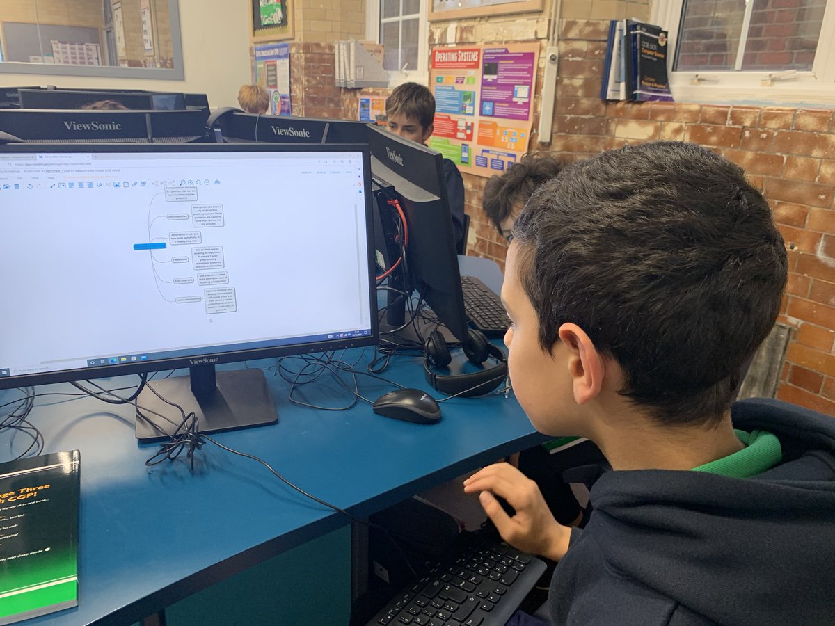 MaidaValeComp's tweet photo. Year 8 using mindmaps in #canva to revise about Computational thinking (decomposition, abstraction, pattern recognition, algorithms, flow charts) #MVS #MVScomputing https://t.co/7xDz5sDpLx