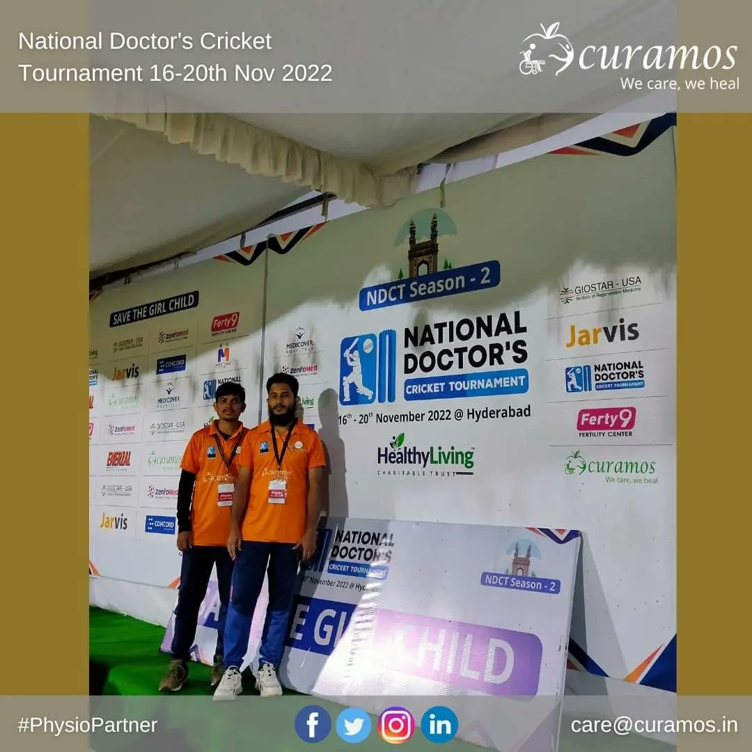 Curamos_Physio's tweet photo. Our #ProudPhysios from Day 1 of #NationalDoctorsCricketTournament - INDIA.
#Physiotherapy #Physiotherapist #AppliedPhysiotherapy #PTinAction #NDCT #NDCT2022 #SportsPhysiotherapy https://t.co/Np1IzOIwOb