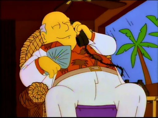 Gahzi's tweet photo. Every time I read about some crypto person in the Bahamas/Cayman Islands/etc, I always think of the Cayman Islands banker in The Simpsons. 🤷‍♂️ https://t.co/xSnn7Inv9B