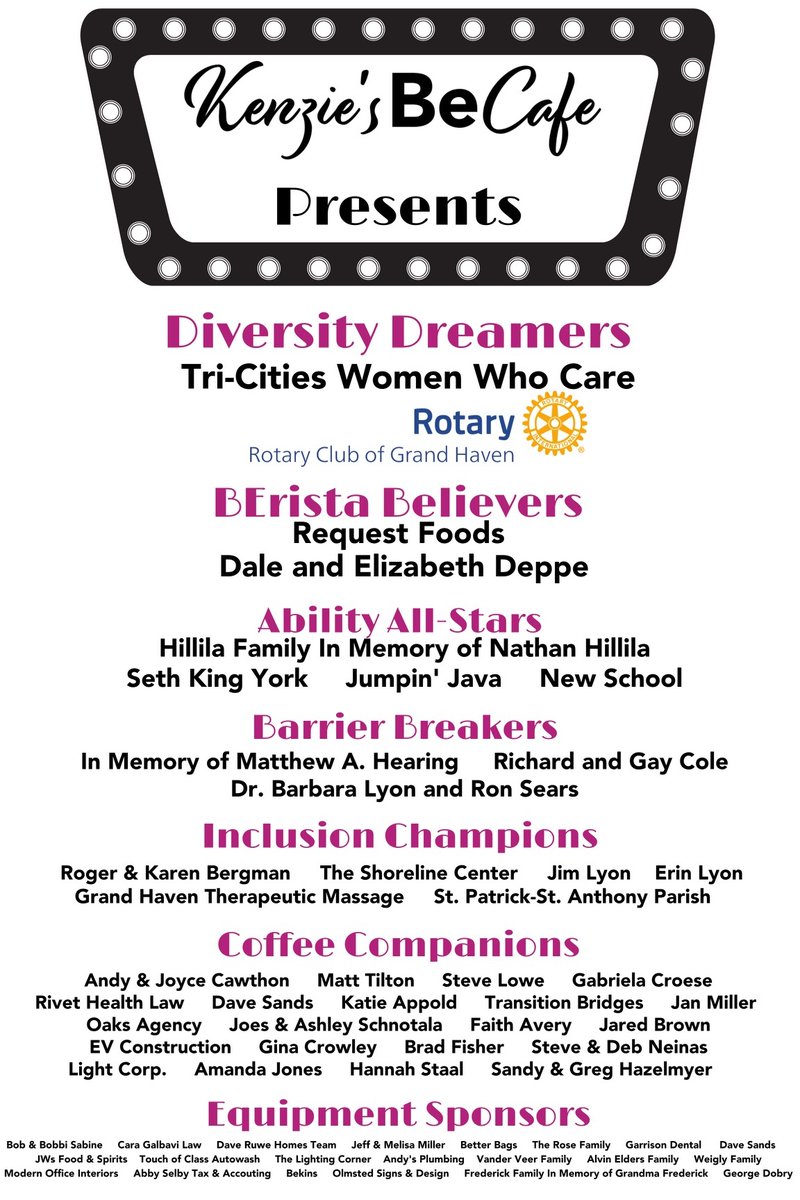 During our Grand Opening Week, we want to give another shoutout to all of our donors that made the opening of the cafe even possible. We are so thankful to have such a supportive community! xoxo kenziesbecafe.org #kenziesbecafe