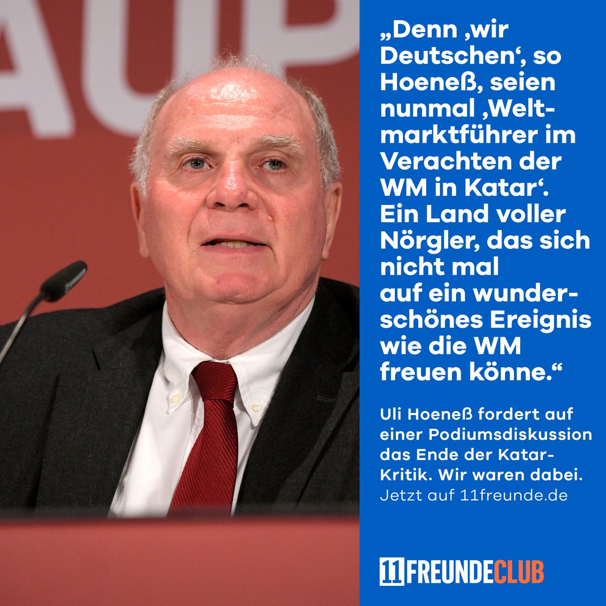 11Freunde_de's tweet photo. Nicht einmal auf eine wunderschöne WM in Katar können wir Deutsche uns also noch freuen. Frechheit!

Zum Artikel: https://t.co/rUxi1G2gFI https://t.co/uqfPff6bz9
