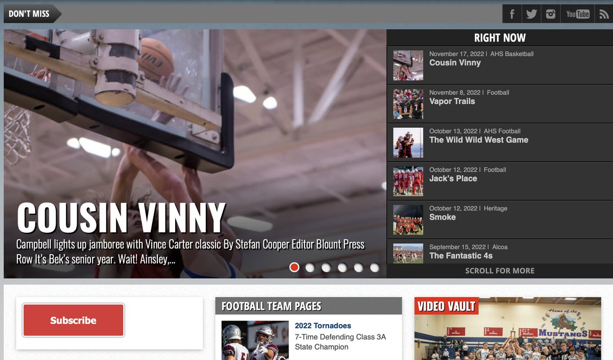 Sorry for the delay with the jamboree highlights. Got some things going on. You're going to want to see them anyway. Grant got nice. Click over to blountpressrow.com and see "Cousin Vinny" and let's get this party started. See you at the games.