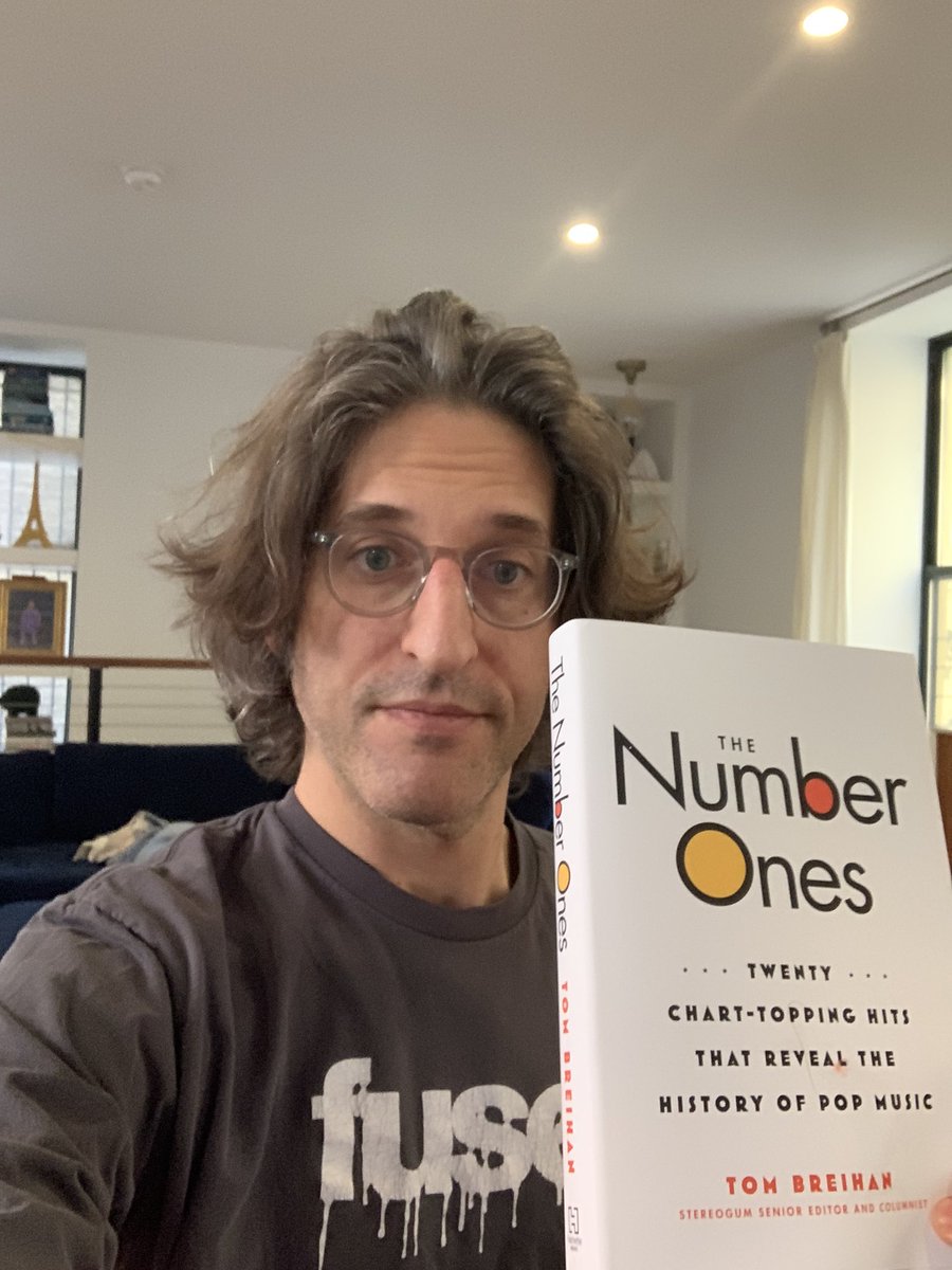 So excited to read <a href="/tombreihan/">Tom Breihan</a>’s book The Number Ones that I put on my old Fuse t-shirt. His music columns are addictive and I’m sure this is as well. Sorry I couldn’t make your event here in NYC yesterday. I had a thing