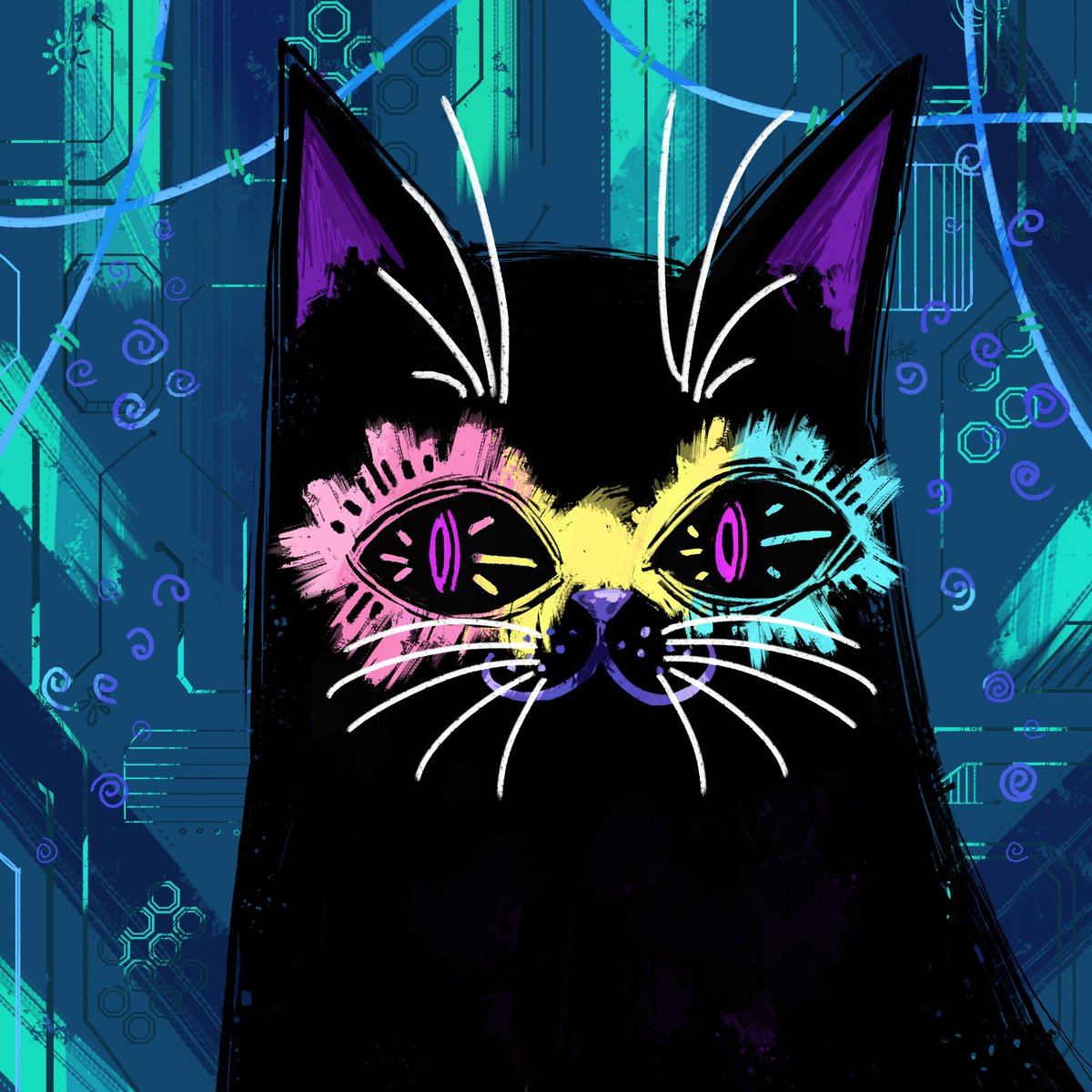 New cutie minted 😍💜🌈🐱 Hyper Cat #0331, thank you! 😊