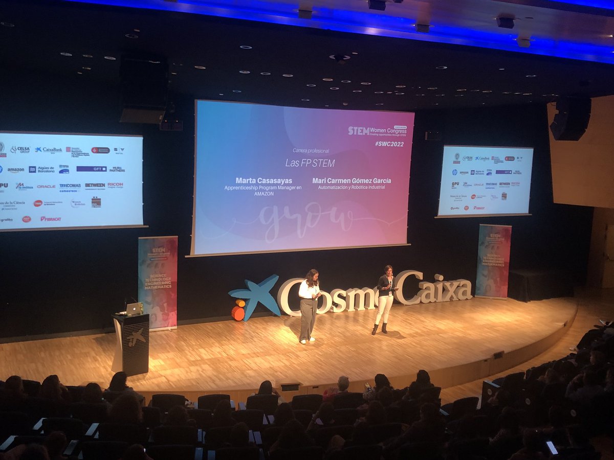 StemwomenEurope's tweet image. 👍🏻🌟#SWC22 CARRERA PEOFESIONAL TALK de  Marta Casasayas, Apprenticeship Program Manager en @amazon  y Mari Carmen Gómez García, Automatización y Robótica Indust
#StemWomenCongress @CosmoCaixa_CAT #Barcelona #Stem #Talento