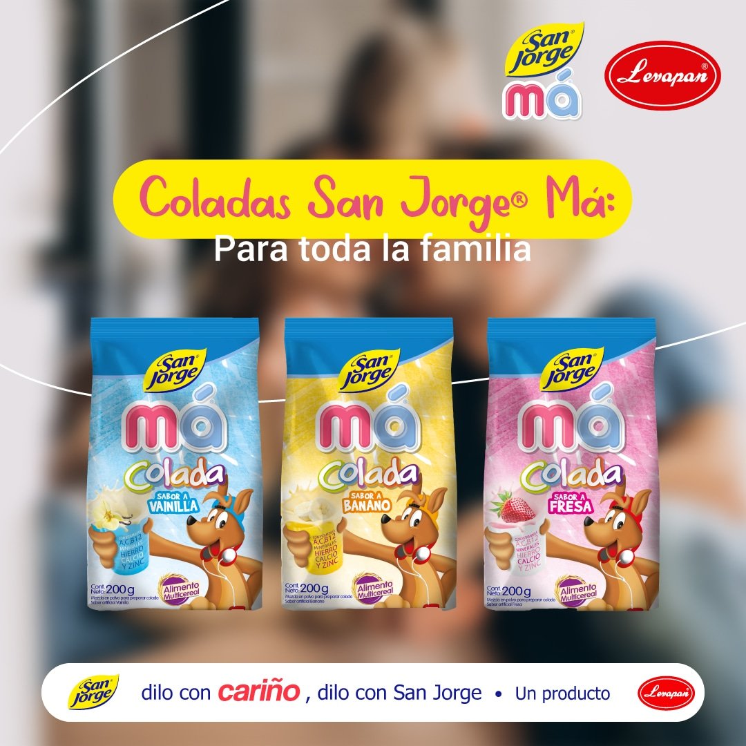 LevapanSA's tweet photo. Las coladas San Jorge Má vienen en tres deliciosos sabores: Vainilla, Banano y Fresa. ¿Cuál eliges hoy? Déjanos tu respuesta en los comentarios.

#SanJorgeMá #AlimentosInfantiles #Compotas #RecetasInfantiles #Levapan https://t.co/U5keuFyUjF