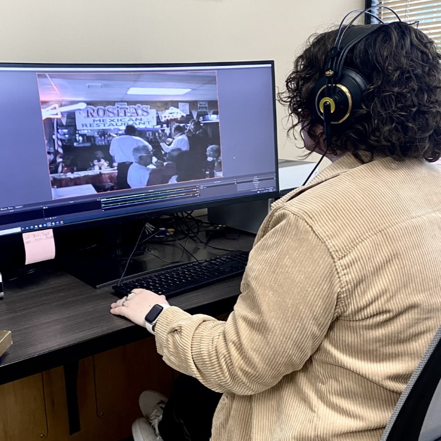 We have two amazing employees who are digitizing our #CoffeeClub collection. Malorie's focus and dedication means this is exactly how you'll find her most days: intent at work! This project is made possible thanks to a grant provided by @US_IMLS and @TSLAC #TAMUCC #Archives