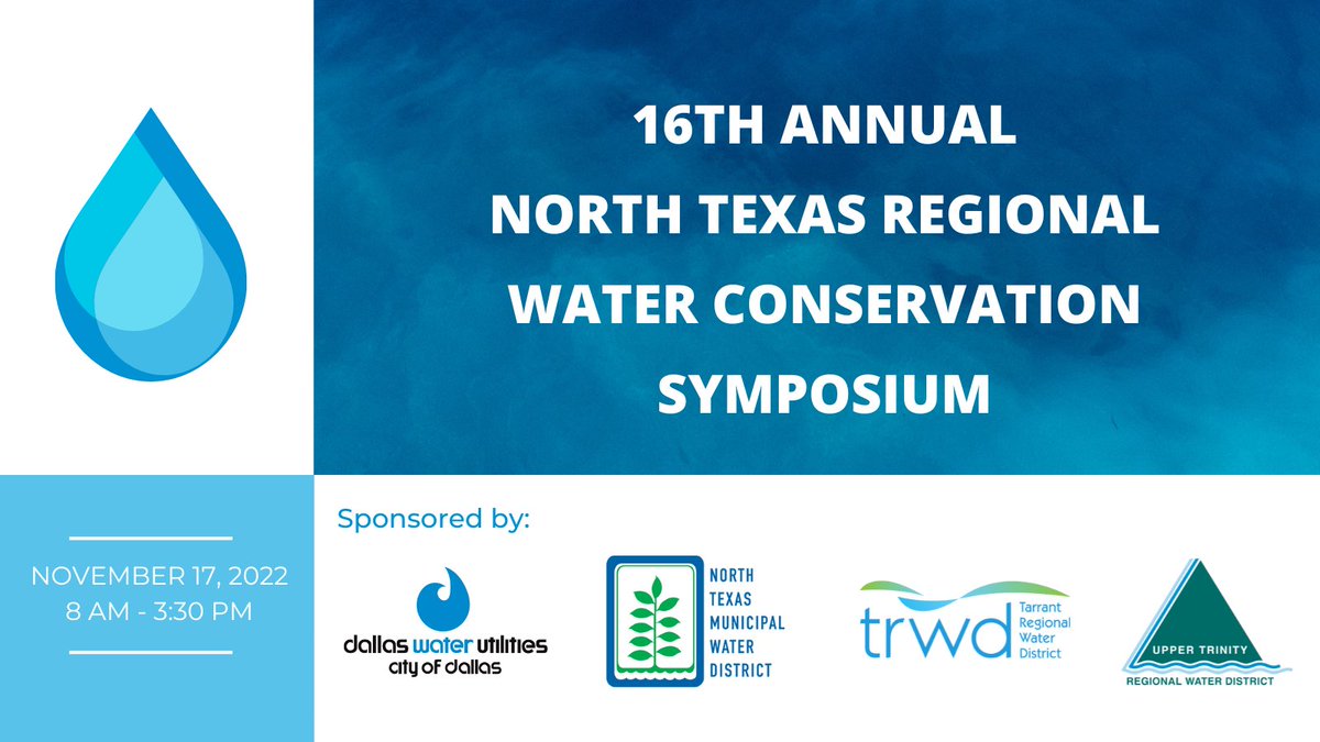 SaveTarrantH2O's tweet image. Today is the 16th Annual North Texas Regional Water Conservation Symposium! We are so excited to see our water friends and hear talks about conservation!