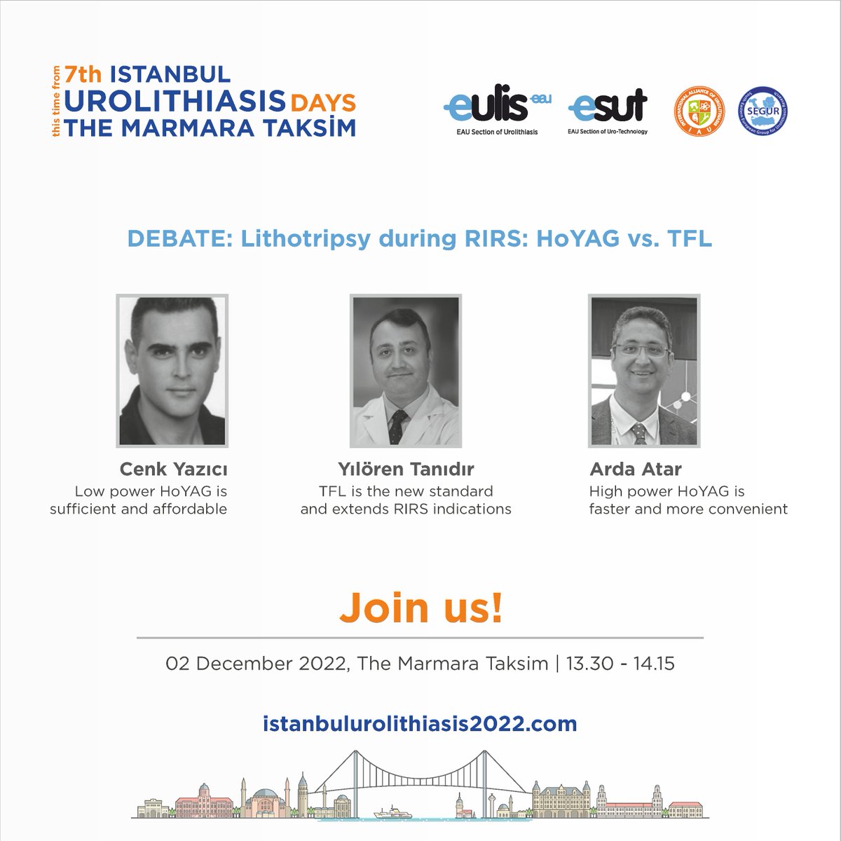 Istanbul Urolithiasis Days (@islithiasisdays) on Twitter photo Join us!
📋 Lithotripsy during RIRS: HoYAG ⚔️ TFL
🧑🔬 Prof Cenk Yazıcı
Low power HoYAG is sufficient!
⚔️
🧑🔬 <a href="/ytanidir/">Yiloren Tanidir</a>
TFL is the new standard!
⚔️
🧑🔬 <a href="/ardatar/">Feyzi Arda ATAR</a>
High power HoYAG is faster!
🗓️ 2 December 2022, 13:30-14:15 (İstanbul Time)
🖊️istanbulurolithiasis2022.com/en/3438-regist… Join us!
📋 Lithotripsy during RIRS: HoYAG ⚔️ TFL
🧑🔬 Prof Cenk Yazıcı
Low power HoYAG is sufficient!
⚔️
🧑🔬 <a href="/ytanidir/">Yiloren Tanidir</a>
TFL is the new standard!
⚔️
🧑🔬 <a href="/ardatar/">Feyzi Arda ATAR</a>
High power HoYAG is faster!
🗓️ 2 December 2022, 13:30-14:15 (İstanbul Time)
🖊️istanbulurolithiasis2022.com/en/3438-regist…