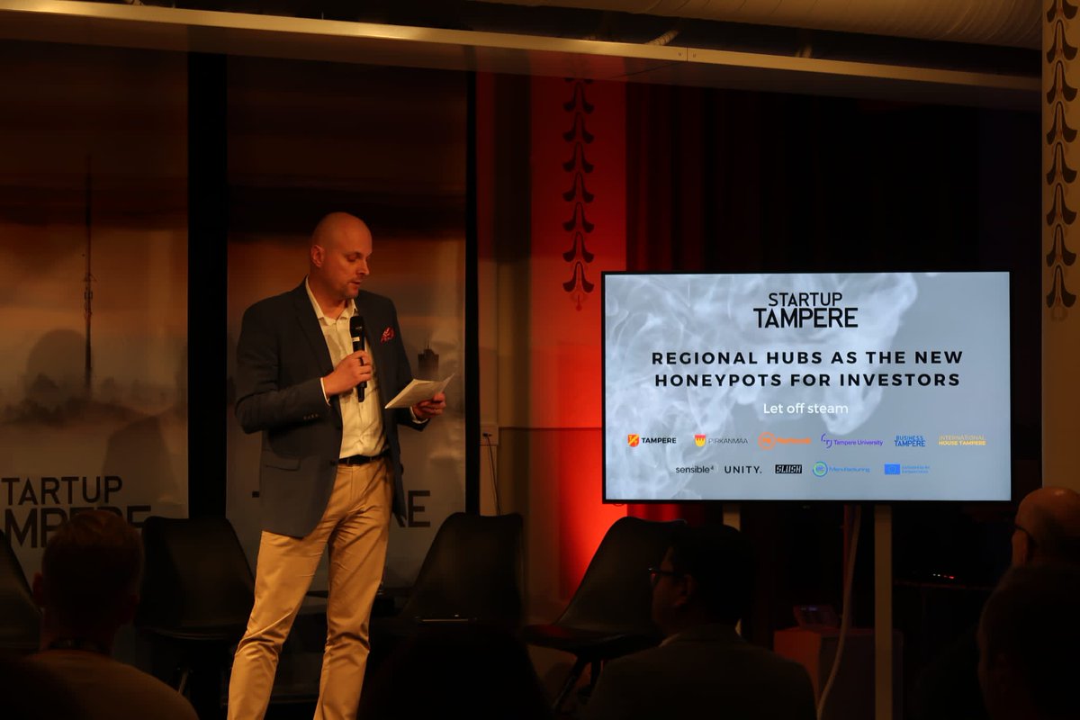 Vibes from @StartupTRE Slush side event. Bringing together different ecosystems, startups, investors, partners and opportunities from Nordics and beyond. <a href="/Tamperekaupunki/">Tampereen kaupunki</a> <a href="/BusinessTampere/">Business Tampere</a> <a href="/pirkanmaan_liit/">Pirkanmaan liitto</a> <a href="/Platform6tre/">Platform6</a>