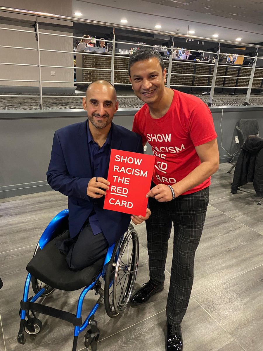 SRTRC_England's tweet photo. British Paralympic powerlifter @AliJawad12 discussing his app #Accessercise to help disabled people get active and find accessible gyms. Another inspiring individual making a great impact to our society let’s celebrate during #IAM22 #ShowRacismtheRedCard @H4bibRahman @STGC2021 https://t.co/6BcAnk85WE