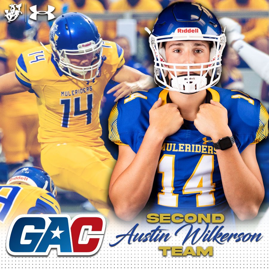 🚨🏈💪🤩 Congrats to Mulerider Football grad defensive end Prince Udenze and grad placekicker Austin Wilkerson on being named #theGAC Second Team selections‼️ #GoMuleriders #LetsRide #Muleriders100