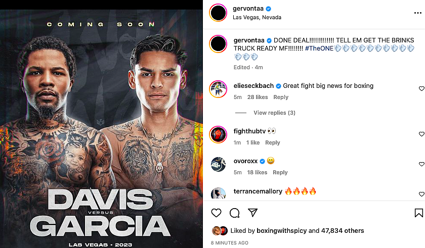 StephenEspinoza's tweet photo. Done deal.  It's on.  

All credit to Tank and Ryan. Lots of obstacles along the way, but they both stayed the course to give the fans the fight they want.   
#DavisGarcia #TankRyan https://t.co/nOge6tHJxF