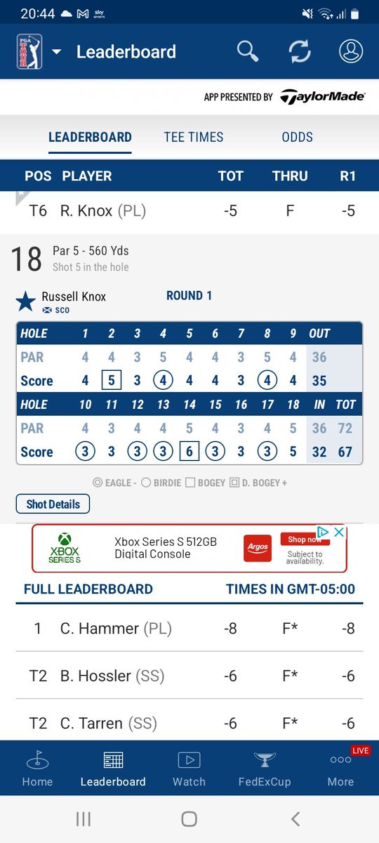 dadbegg's tweet photo. Despite an early 3 putt at the 2nd & a penalty shot at the long 14th, another excellent 1st round from @rooknox on @PGATOUR. On Sea Island's #PlantationCourse the #Scot picked up 7 birdies to post a 5 under 67 & currently is T6th in the #RSMClassic, 3 behind leader Cole Hammer. https://t.co/EB0ICirDxl