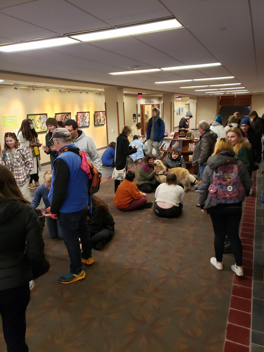 tkdubs's tweet photo. Celebrating the end of classes tomorrow and preparing for finals with therapy dogs @kcollegelibrary #dogsdogsdogs https://t.co/JBws5R3SDk