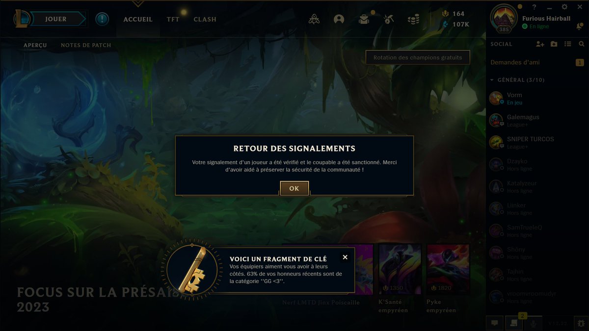 _LikeWater_'s tweet image. Haaaa, j'allume le jeu et ça commence avec un message comme ça...le sentiment du devoir accompli :) #LoL #LeagueOfLegends