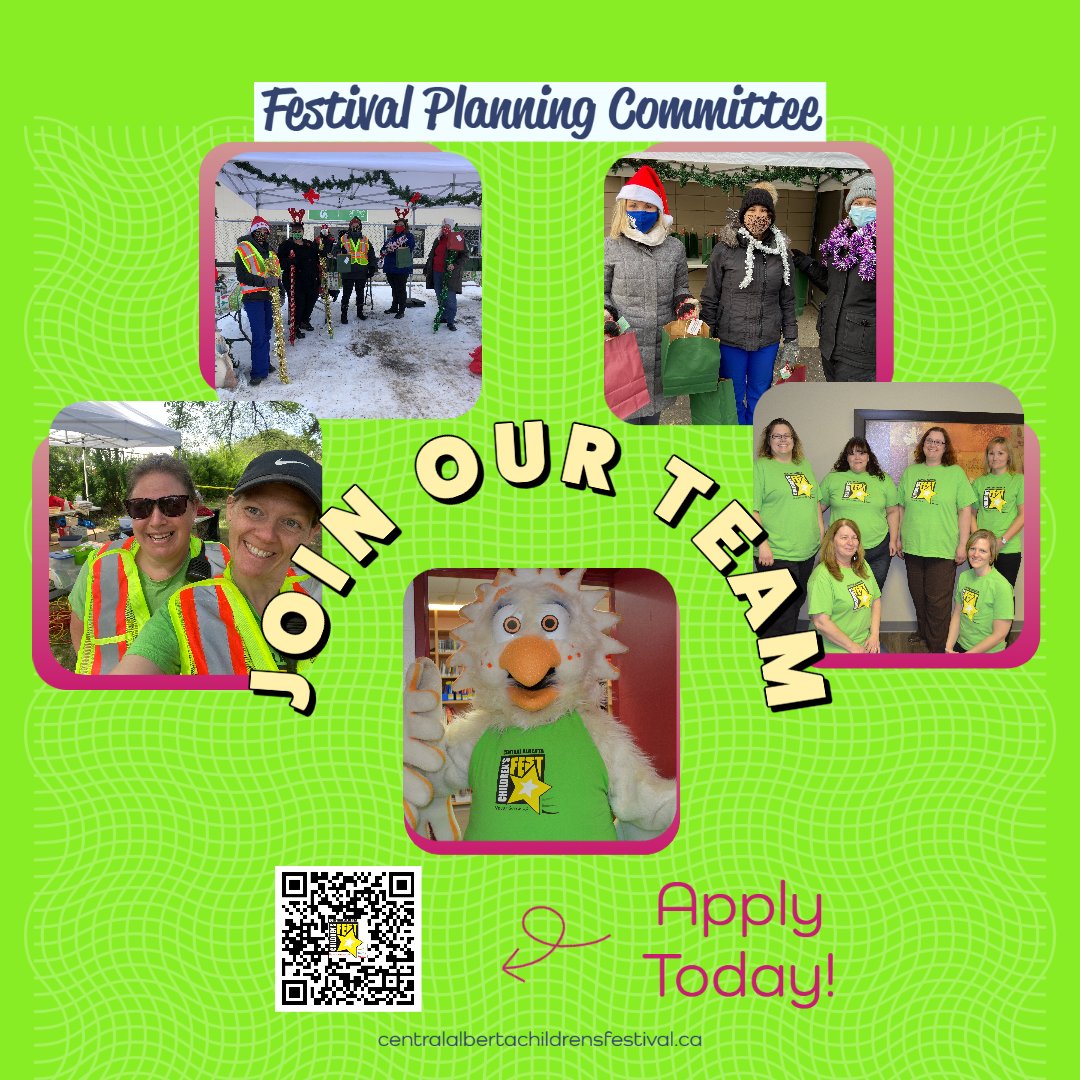 FSCA1's tweet image. The festival is growing, join the Central Alberta Children's Festival planning committee!