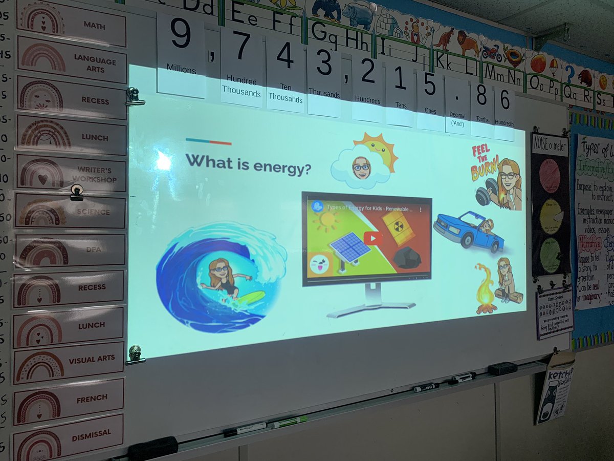 Kicking off our Conservation of Energy unit with a little bitmoji fun - my students had a great time explaining all the forms of energy virtual Miss Coleman was demonstrating and making connections to their own energy use and experiences! @CarletonHeights <a href="/OCDSB/">OCDSB</a>