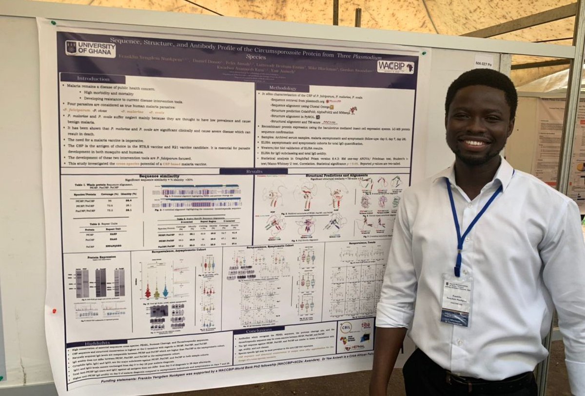 Poster <a href="/NMIMR_UG/">Noguchi Memorial Institute for Medical Research</a>'s annual research meeting 2022.

In this study we used in silico approaches to probe the feasibility of a cross-species vaccine based on CSP. 
We sought to profile antibodies against CSP from three Plasmodium species.