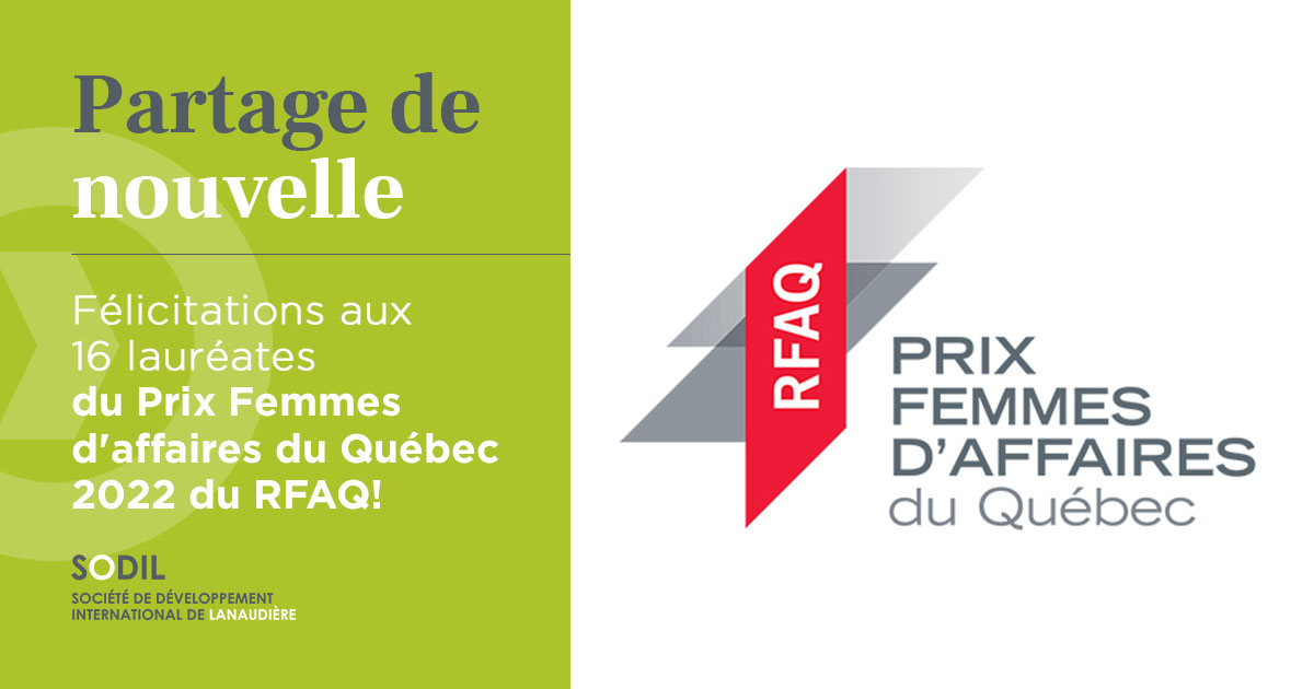 SODIL's tweet photo. ✨ Jeudi dernier, SODIL a eu le plaisir d’assister au gala Prix Femmes d’affaires du Québec du @ReseauRFAQ
✨ Nos félicitations aux 16 lauréates du Prix Femmes d'affaires du Québec 2022 #PFAQ22, présenté par @DesjardinsCoop et diffusé par @JdeMontreal et @JdeQuebec
#SODIL https://t.co/hJK9LbAyvQ