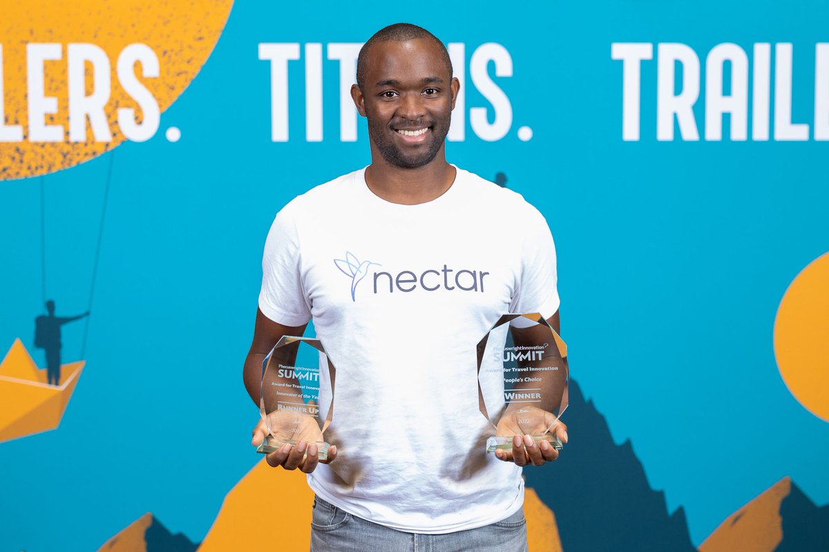 usenectar's tweet photo. Yesterday @Dbark17 pitched Nectar as part of the @Phocuswright Innovation Summit, and we're excited to share that Nectar won the People's Choice Award and was runner up for Most Innovative Startup of the Year! #usenectar #phocuswright https://t.co/W2GffBBjDU