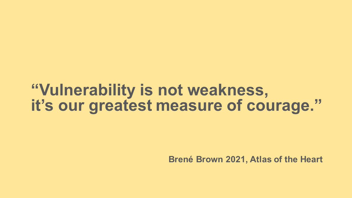 Given the destructive urge of many to highlight others weaknesses in order to undermine them, it takes considerable courage to forge meaningful relationships by sharing our uncertainties/vulnerability @brenebrown <a href="/VetHumanitiesUK/">UKVetHumanities</a> <a href="/vhmdale/">Dr Vicki Dale</a> <a href="/banse_heidi/">Heidi Banse</a> @HalehMoravej #ReflectionFTD