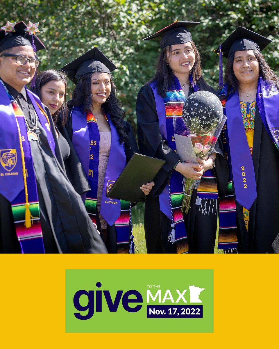 El Colegio is participating in the 14th annual Give to the Max Day, TODAY!

We are a small school that makes big dreams come true. Please consider making a donation! 
givemn.org/organization/E…
 #GTMD22 #gtmd22