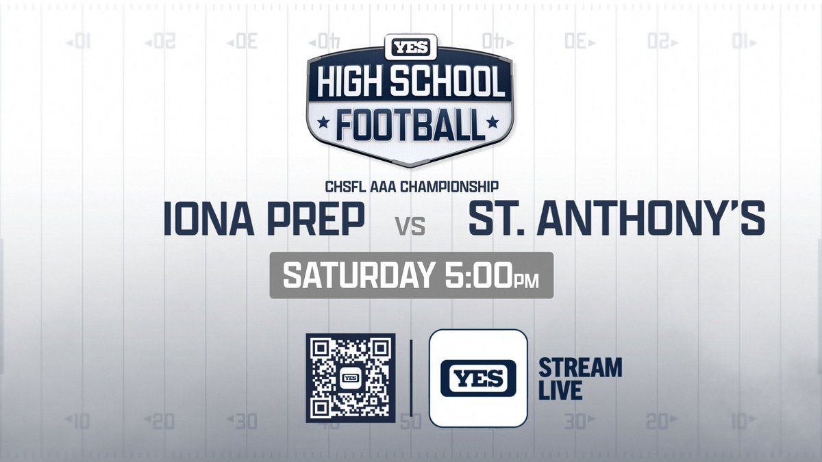 YESNetwork's tweet photo. Stream the Catholic High School Football League Championship tripleheader this Saturday on the YES App! 
 
11am @MountToday vs. @XavierKnights 
2pm @MooreHSFootball vs. @HTHS_Athletics   
5pm @Ionafootball vs. @StAnthonysAth 
 
WATCH: https://t.co/0cgHA97Iau

 @NYCHSFL 
#nychsfl https://t.co/aBfrY4z6KD